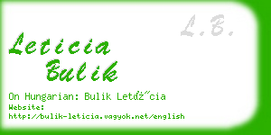 leticia bulik business card